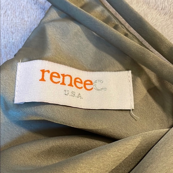 Renee C. Light Green Satin Top - Picture 2 of 10
